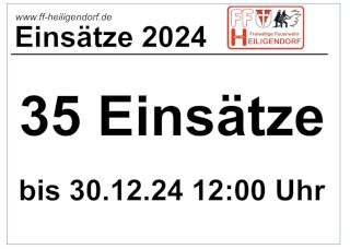 Einsätze 2024 der Freiwilligen Feuerwehr Heiligendorf