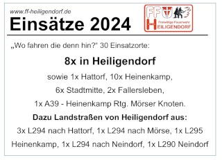 Einsätze 2024 der Freiwilligen Feuerwehr Heiligendorf